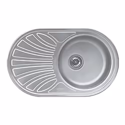Lavello ovale incasso 1 vasca e gocciolatoio sinistro 78x48 cm - Smeg LMEL77S inox Il lavello ovale incasso 1 vasca e gocciol ...
