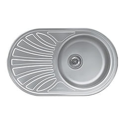 Lavello ovale incasso 1 vasca e gocciolatoio sinistro 78x48 cm Smeg LMEL77S inox