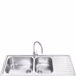 Smeg LG116D-2, Lavello montato su piano, Rettangolare, Acciaio inox, Acciaio inox, 2 ciotole, Rettangolare