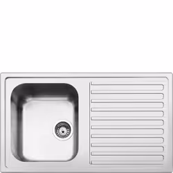 Smeg LLR861-2, Lavello montato su piano, Rettangolare, Acciaio inox, Acciaio inox, 1 ciotole, Rettangolare