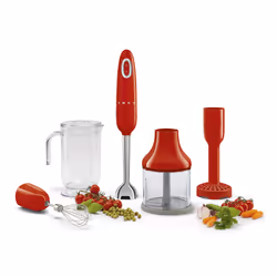 Smeg Frullatore Immersione con Accessori 50's Style – Rosso LUCIDO – HBF02RDEU - Vista aggiuntiva 7