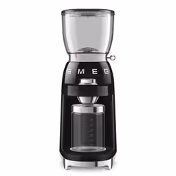 Smeg Macinacaffè 50's Style – Nero LUCIDO – CGF01BLEU, Macinacaffè elettrico, 350 g, Macinino conico, Acciaio inox, 450 Giri/ ...
