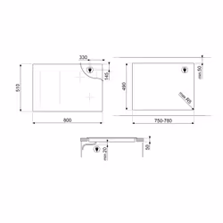 Smeg Universal Classica Piano di cottura SIM3864D Nero - Vista aggiuntiva 8