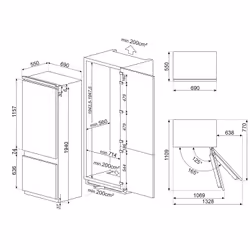 Smeg C475VE frigorifero con congelatore Da incasso 400 L E Bianco - Vista aggiuntiva 7