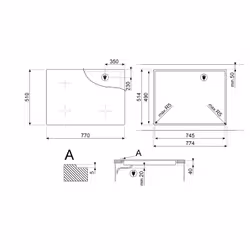 Smeg TAQUE ELECTRIQUE SE484EMTD Nero Superficie piana 80 cm Ceramica 4 Fornello(i) - Vista aggiuntiva 3