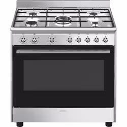 Smeg Concert CX90GM, Cucina, Acciaio inox, Manopola, 1,2 m, Gas, 5 Fornello(i)