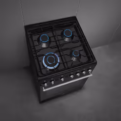 Smeg Concert CX61GMBL cucina Elettrico Gas Nero - Vista aggiuntiva 6
