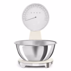 Smeg KSF01CRWW, Bilancia da cucina elettronica, 5 kg, 1 g, Cromo, Crema, Plastica, Silicone, Acciaio inox, Superficie piana