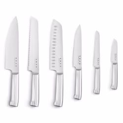 Smeg KBSF02WH ceppo per coltelli Ceppo per coltelli con fessure Plastica, Acciaio inox, Legno Cromo, Bianco, Legno - Vista aggiuntiva 4