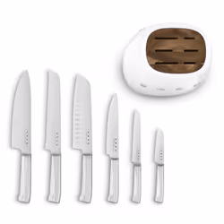 Smeg KBSF02WH ceppo per coltelli Ceppo per coltelli con fessure Plastica, Acciaio inox, Legno Cromo, Bianco, Legno - Vista aggiuntiva 7