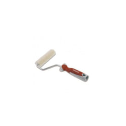 Minirullo professionale con manico corto in colore marrone di alta qualità, perfetto per lavori di precisione.
