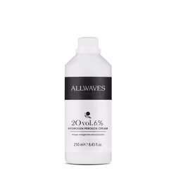Allwaves Acqua ossigenata emulsionata 20 vol. 9% 250 ml, Liquido, 250 ml, Bottiglia, Per tutti i tipi di capelli