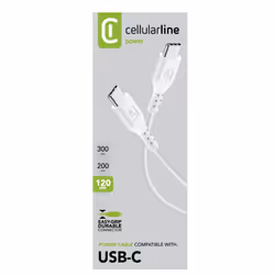 Cellularline Power Cable for Tablet 120cm - USB-C to USB-C