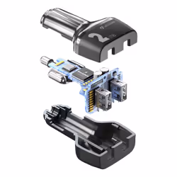 Cellularline Car Multipower 2 - iPhone, Samsung, Xiaomi, Oppo and other Smartphones and Tablets - Vista aggiuntiva 2