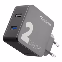 Cellularline Multipower 2 FAST - iPhone, Samsung, Huawei, Xiaomi and other Smartphones and Tablets, Interno, AC, 9 V, Nero