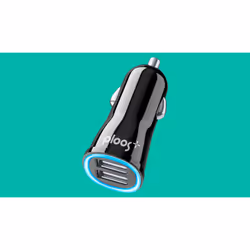 PLOOS - DUAL USB CAR ADAPTER 2A - Universal, Auto, Accendisigari, Nero