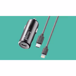PLOOS - USB-C CAR KIT ADAPTER 25W - USB-C to Lightning, Auto, Accendisigari, 1 m, Nero