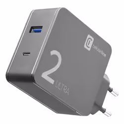 Cellularline Duo Charger Ultra - USB-C Laptop, MacBook, Smartphones, Interno, AC, 1,6 m, Nero