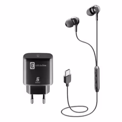 Cellularline CHARGE & MUSIC KIT, Cablato, Musica e Chiamate, 127 g, Auricolare, Nero