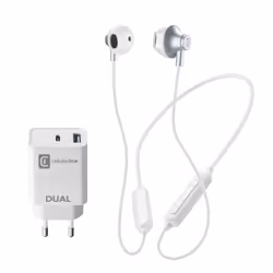 Cellularline CHARGE & MUSIC KIT, Wireless, Musica e Chiamate, Auricolare, Bianco