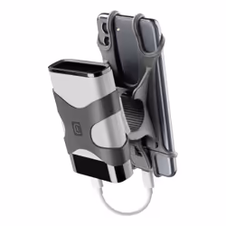 Cellularline Rider Power - Universal Supporto per manubrio con fascetta porta powerbank integrata, Power bank, Telefono cellu ...