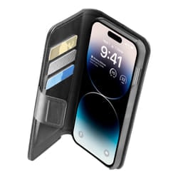 Cellularline Book Agenda - iPhone 14 Pro Eleganza e funzionalità in un’unica soluzione - con tecnologia antibatterica Microban® integrata