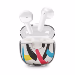 Music Sound Drip Auricolari Bluetooth a capsula con custodia trasparente e fantasie originali, Wireless, Musica e Chiamate, 7 ...