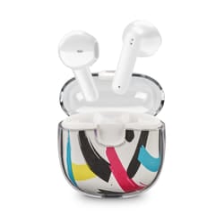 Music Sound Drip Auricolari Bluetooth a capsula con custodia trasparente e fantasie originali