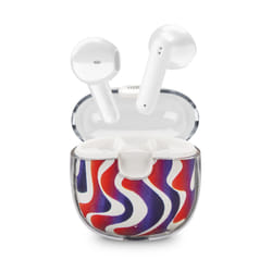 Music Sound Drip Auricolari Bluetooth a capsula con custodia trasparente e fantasie originali
