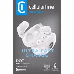 Cellularline DOT, Wireless, Musica e Chiamate, 102 g, Auricolare, Bianco