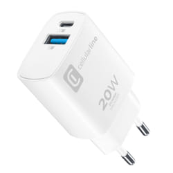 Cellularline ACHIPH2USBPD20SMLW Caricabatterie per dispositivi mobili Universale Bianco AC Interno