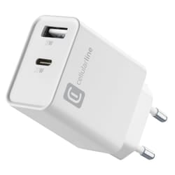 Cellularline Multiport Charger PD 20W Caricabatterie 20W con porta USB-A e USB-C