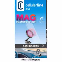 Cellularline Compact Mag - iPhone 12 and later Supporto smartphone magnetico da auto, completamente richiudibile e compatibile con tecnologia Magsafe