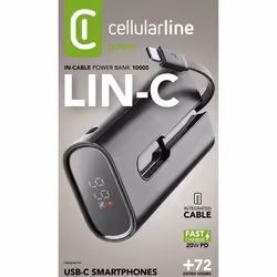 Cellularline LINC-C, 10000 mAh, 20 W, Grigio