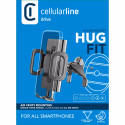 Cellularline Hug Fit Supporto smartphone da auto per bocchette, Telefono cellulare/smartphone, Supporto passivo, Auto, Nero