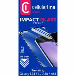 Cellularline Impact Glass Capsule - Galaxy S24 FE / A36 / A56, Samsung, Galaxy S24 Fe, Resistente agli urti, Scratch resistan ...