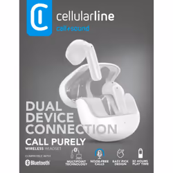 Cellularline Call Purely Auricolari Bluetooth con custodia di ricarica e funzione ENC