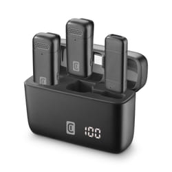 Cellularline Talk Pro Kit di due microfoni e un ricevitore, ideale per vlog, interviste e contenuti creativi