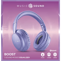 Music Sound Boost Cuffia wireless con 3 modalità EQ, design around-ear pieghevole, microfono integrato e fino a 8 ore di autonomia - Vista aggiuntiva 2