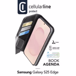 Cellularline Book Agenda Galaxy S25 Edge Custodia a libro effetto pelle con chiusura magnetica - Vista aggiuntiva 2
