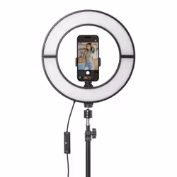 Cellularline Selfie Ring - Light Stand Trasforma ogni ambiente in uno studio personale: SELFIE RING è il treppiede per smartphone con anello LED integrato, dotato di 3 modalità di illuminazione e supporto regolabile per inquadrature perfette. - Vista aggiuntiva 3