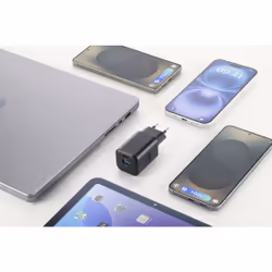 Cellularline MULTIPOWER 2 GAN ENTRY A+C 65W Caricabatterie da rete compatto 65W con 2 porte USB-C e USB-A con tecnologia GAN - Vista aggiuntiva 3