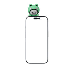 Cellularline FROO Phone Buddy Mini figura adesiva in PVC a forma di rana. Ideale per personalizzare smartphone, tablet, laptop e cover con un tocco simpatico e originale.