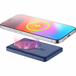 Cellularline PBNEWMAG5000B batteria portatile 5000 mAh Carica wireless Blu - Vista aggiuntiva 5