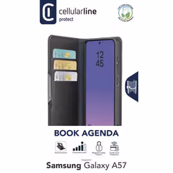 Cellularline Book Agenda 2 - Galaxy A57 Custodia a libro effetto pelle con chiusura magnetica, funzione stand e protezione RFID/NFC per carte contactless. - Vista aggiuntiva 2