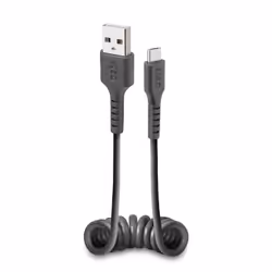 SBS Cavo dati e ricarica Micro USB spiralato, 0,5 m, Micro-USB B, USB A, USB 2.0, Nero