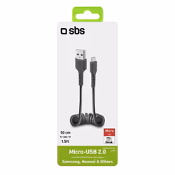 SBS Cavo dati e ricarica Micro USB spiralato