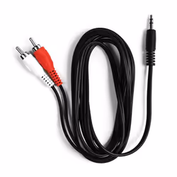 Ekon ECAJACK2RCA18MMK, 3.5mm, Maschio, 2 x RCA, Maschio, 1,8 m, Nero