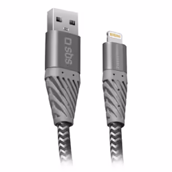 SBS TECABLEUNRELIG2GK, 2 m, Lightning, USB A, Maschio, Maschio, Nero, Grigio