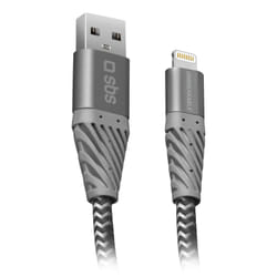 SBS TECABLEUNRELIG2GK cavo Lightning 2 m Nero, Grigio